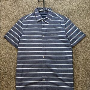 Mens Calvin Klein Jeans Short Sleeve Button Up Shirt Navy